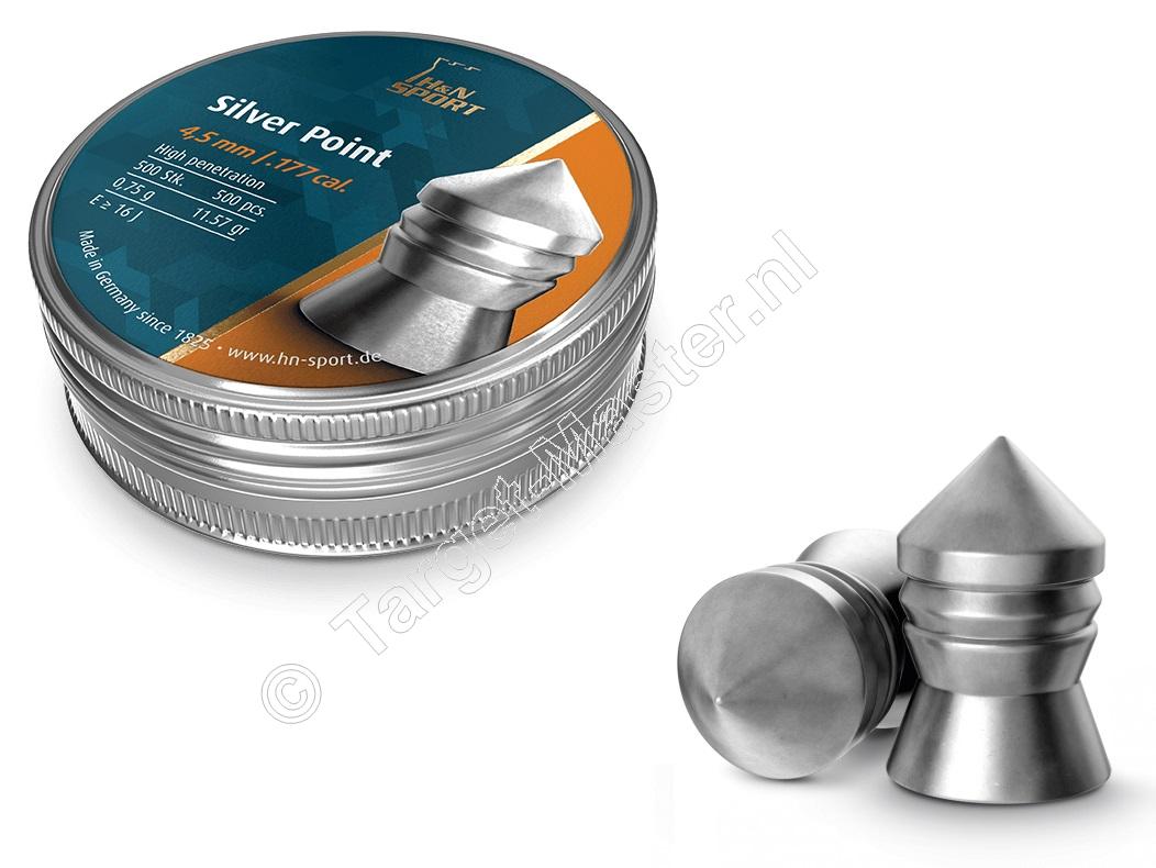 H&N Silver Point 4.50mm Airgun Pellets tin of 500